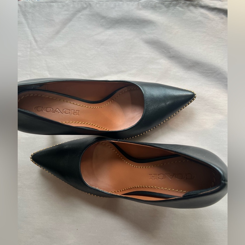 Coach Black Leather Heels